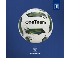OneTeam futbolo kamuolys HB Attack, baltas/žalias, dydis 5