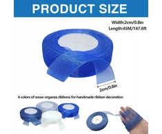 ORGANZŲ JUOSTOS 45M 20MM 4 VIENŲ RINKINYS DOVANŲ DEKORACIJOS ŠIFONAS