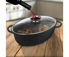 Orion RAINING BAN 45X27.5CM 8L ALIUMINIO GRANITINĖ DANGA SU STIKLO DANGELIS