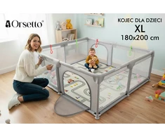 Orsetto VAIKŲ PENSIJOS XL SU PUNO KILIMU 180x200 cm + 4 RANKENĖLĖMIS IR 50 KAMULIŲ