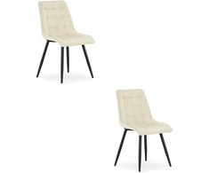 Oskar SPLIT kėdė - šviesiai smėlio spalvos aksominė / juodos kojos x 2, LEOBERT, .590333209730