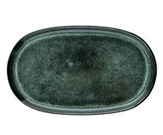 Ovali lėkštė AURORA AYANA DARK, t. žalios sp., 23 cm