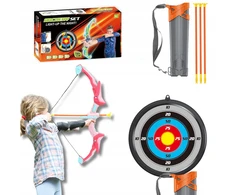 Owl Tech LED GLOWING BOW 3 ARROW SHIELD QUIVER SAUGAUS šaudymo RINKINYS