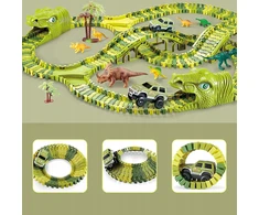 Owl Tech MEGA RACE TRAK DINOZAUURŲ PARKAS MAGIC TRACK AUTOMOBILIŲ KONSTRUKCIJOS RINKINYS 270