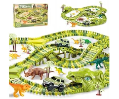 Owl Tech MEGA RACE TRAK DINOZAUURŲ PARKAS MAGIC TRACK AUTOMOBILIŲ KONSTRUKCIJOS RINKINYS 270
