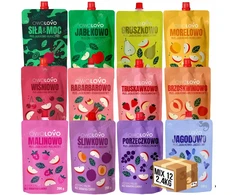 OWOLOVO VAISIŲ PUTESĖS VAIKAMS, 12 SKIRTINGŲ SKONIŲ mišinys!! be cukraus 12 x 200G
