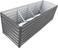 Paaukštinta dėžė daržovėms/augalams auginti 240x80x77cm metalinė/pilka
