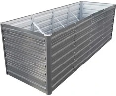 Paaukštinta dėžė daržovėms/augalams auginti 240x80x77cm metalinė/pilka