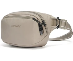 Pacsafe Vibe 100 antivagiška juosmens rankinė su RFID apsauga, 4 l, smėlio (bežinė) spalvos