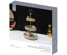 Padėklas metalinis 3 aukštų aukso sp. 25x46,5x25 cm Home Deco KA0112