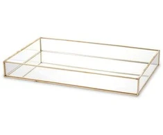 Art-Pol Padėklas metalinis su veidrodžiu aukso sp. 4x29,5x18,5 cm 135861