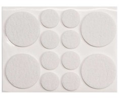 Padukai baldams lipnūs veltinio balti Vorel | d-2038mm, 12vnt.