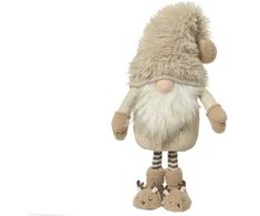 Decoris Pakabinama kalėdinė dekoracija GNOME SITTING, kreminės sp., 11 x 17 x 48 cm, 1 vnt