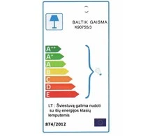 Lubinis šviestuvas Pakabinamas šviestuvas Baltik Gaisma, 3 x 40 W, E14, K90755/3 FGD