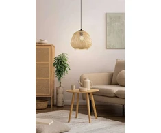 Pakabinamas šviestuvas EGLO Dembleby, 1 x E27, 40W, juodos/ medžio sp., ø32 x h110 cm