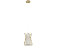 Pakabinamas šviestuvas EGLO MASETA, 1 x E27, max 40W, baltos/ auksinės sp., h110 cm