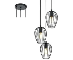 Pakabinamas šviestuvas EGLO NEWTOWN, 3 x E27, max 3 x 60W, juodos sp., h130 cm