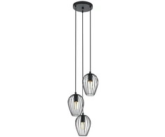 Pakabinamas šviestuvas EGLO NEWTOWN, 3 x E27, max 3 x 60W, juodos sp., h130 cm
