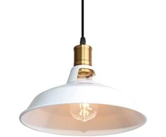 Pakabinamas šviestuvas G. LUX Loft, 1 x E27, baltos/ žalvario sp., ø31 cm