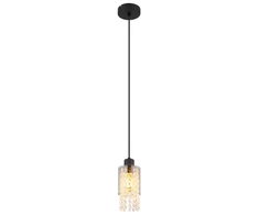 Pakabinamas šviestuvas GLOBO BACKEY, 1 x E27 15W, skaidrūs stiklo kristalai, ø10x120cm