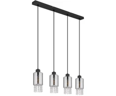 Pakabinamas šviestuvas GLOBO BACKEY, 4 x E27 15W, skaidrūs stiklo kristalai, 70x10x120cm