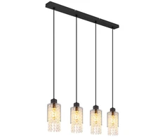 Pakabinamas šviestuvas GLOBO BACKEY, 4 x E27 15W, skaidrūs stiklo kristalai, 70x10x120cm