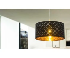 Pakabinamas šviestuvas GLOBO Clarke, 1 x E27, 60W, aksomas juodos/auksinės sp., 40 x 140cm
