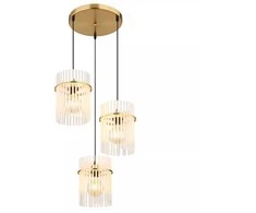 Pakabinamas šviestuvas GLOBO GORLEY, 3xE27, 60W, 230V, metalinis, aukso sp, ø47x140cm