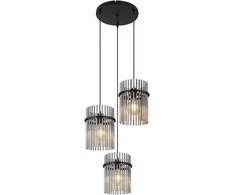 Pakabinamas šviestuvas GLOBO GORLEY, 3xE27, 60W, 230V, metalinis, juodos sp, ø47x140cm
