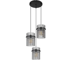 Pakabinamas šviestuvas GLOBO GORLEY, 3xE27, 60W, 230V, metalinis, juodos sp, ø47x140cm