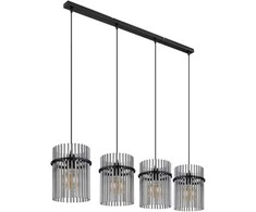 Pakabinamas šviestuvas GLOBO GORLEY, 4xE27, 60W, 230V, metalinis, juodos sp, 20x110x140cm