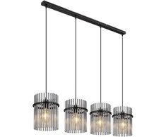 Pakabinamas šviestuvas GLOBO GORLEY, 4xE27, 60W, 230V, metalinis, juodos sp, 20x110x140cm