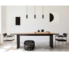 Pakabinamas šviestuvas GLOBO Robby, 1 x GU10, 35W, medžio/ matinės juodos sp., 9x9x120 cm