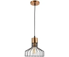 Pakabinamas šviestuvas G.LUX GT-655-1S WIRE, 1 x E27, juodos/žalvario sp.,⌀22,5 x 120 cm