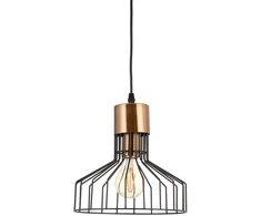 Pakabinamas šviestuvas G.LUX GT-655-1S WIRE, 1 x E27, juodos/žalvario sp.,⌀22,5 x 120 cm