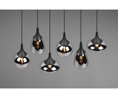 Pakabinamas šviestuvas TRIO LUMINA, 6 x E14, max 40W, juodos sp., 93,8 x 24,5 x h150 cm