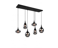 Pakabinamas šviestuvas TRIO LUMINA, 6 x E14, max 40W, juodos sp., 93,8 x 24,5 x h150 cm