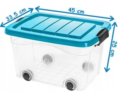 Pako POJEMNIK NA ZABAWKI UBRANIA + KÓŁKA PLASTIKOWY 20L