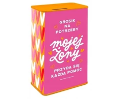Pan Dragon Skarbonka METALOWA puszka Happy na potrzeby mojej ŻONY śmieszny prezent