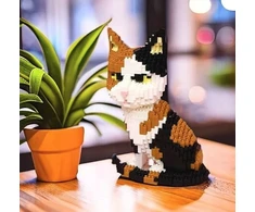 Pan i Pani Gadżet KŪRYBINIAI KALUKLIAI KATINĖS KITTEN „Pasidaryk pats“ 3D MODELIS KONSTRUKCINIŲ KALULŲ DOVANŲ RINKINYS
