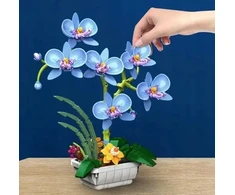Pan i Pani Gadżet STATYBINIAI BLOKAI ORCHIDĖJA ORCHIDĖJA MĖLYNA GĖLĖ IŠDĖSTI