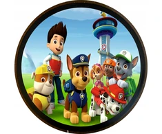 Panelinis sieninis šviestuvas PAW PATROL, apvalus