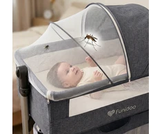 Papildoma lova su lopšio funkcija - FUNIDOO SNUG HUG - čiužinys, krepšelis