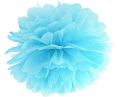Party Deco Pomponas melsvas 25 cm