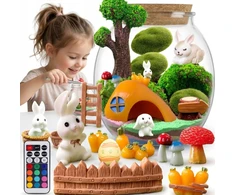 Para Toys KŪRYBINIS RINKINYS MAGICAL TERRARUIM RABBIT LED NAKTINĖ LAMP DOVANA VAIKAMS