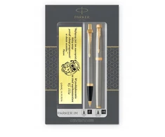 Parker Im Brushed Metal Gt rašiklio rinkinys su auksine apdaila