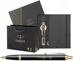 Parker Im Gt paauksuotas tušinukas su graviruota Premium dėžute su Parker užrašų knygele