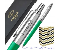 Parker Jotter Originals žalias rašiklis su graviravimu ir dovanų dėžute