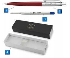 Parker Jotter Rašiklis Raudonas su Graviravimu ir Dovanų Maišeliu