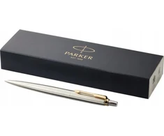 Parker Jotter rašiklis sidabrinis su auksiniu klipsu + dėžutė